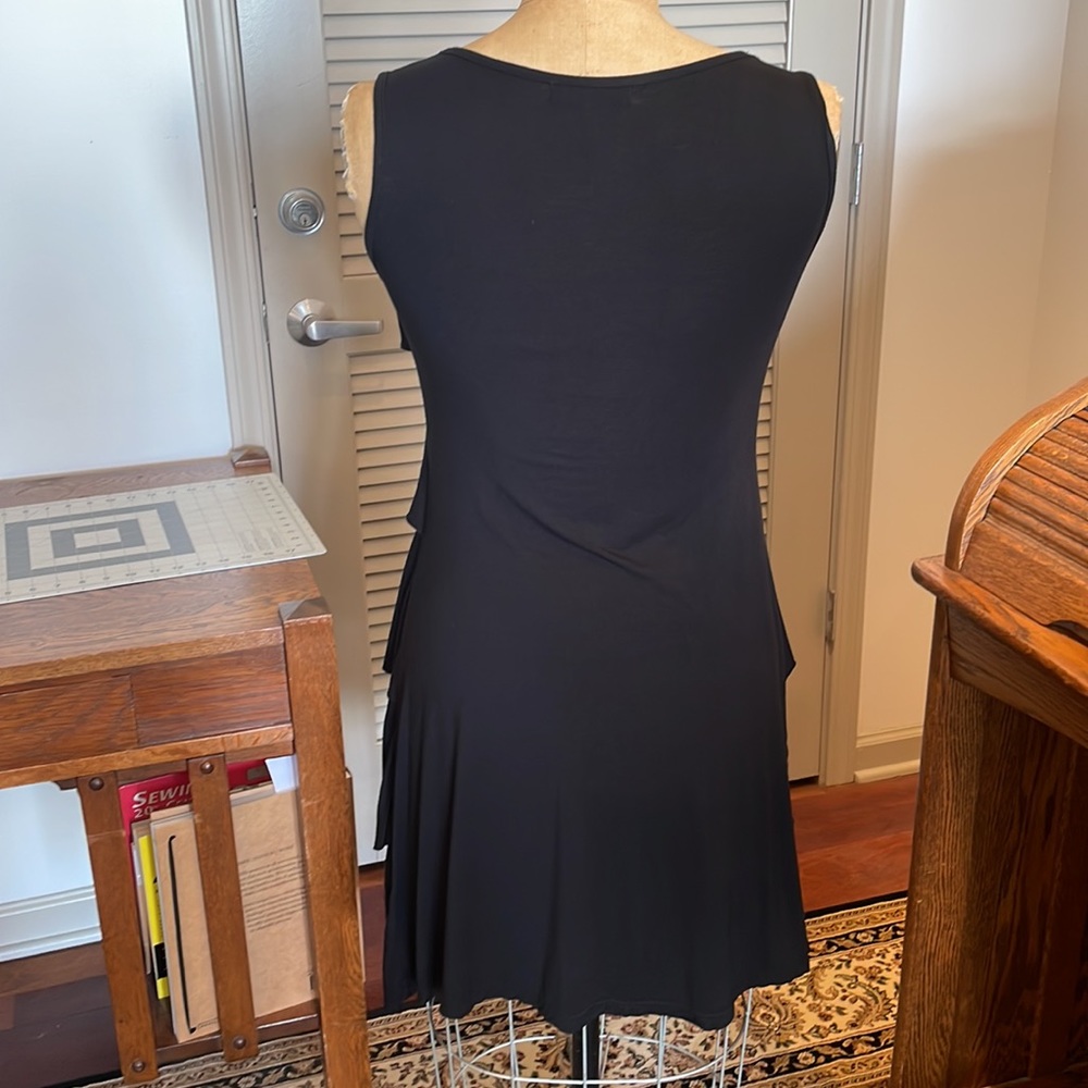 Black rayon flapper style dress - Picture 2 of 5